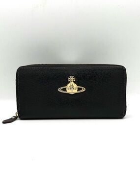 Vivienne Westwood Black Leather Zip Wallet - Excellent Condition ✅Authentic